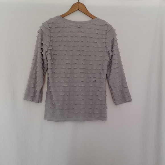 Beautiful Grey Ruffled Blouse - Picture 2 of 5